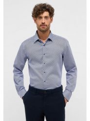 Eterna Koszula - Slim fit - w kolorze niebieskim rozmiar: 44. Niebieskie koszule Eterna, bez wzorów, z bawełny, bez kołnierzyka, bez ramiączek. Za 113.63 zł.