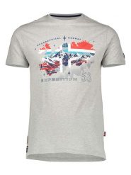 Geographical Norway Koszulka "J-Stone" w kolorze szarym rozmiar: XL. Szare bezrękawniki Geographical Norway, xl, bez wzorów, z bawełny, bez kołnierzyka, bez ramiączek. Za 70.24 zł.
