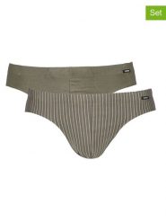 Skiny Slipy (2 pary) w kolorze oliwkowym rozmiar: L. Zielone slipki Skiny, l, bez wzorów. Za 69.95 zł.