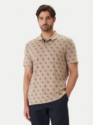 Guess Polo M6GP04 K3073 Beżowy Regular Fit. Brązowe koszulki polo Guess, m, z aplikacjami, z bawełny, bez kołnierzyka, bez ramiączek. Za 349.99 zł.