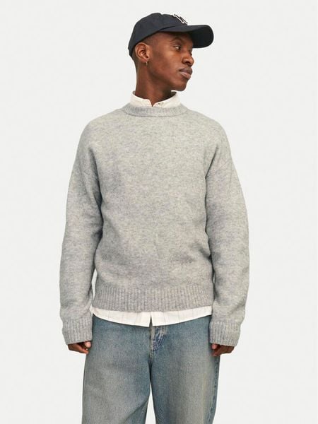 Jack & Jones Sweter Rollie 12215468 Szary Relaxed Fit. Szare swetry rozpinane Jack & Jones, m, bez wzorów, z syntetyku, bez kołnierzyka, bez ramiączek. Za 109.99 zł.