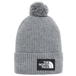 Czapka zimowa The North Face TNF Logo Box Pom Beanie. Szare czapki zimowe The North Face, bez wzorów. Za 139.00 zł.