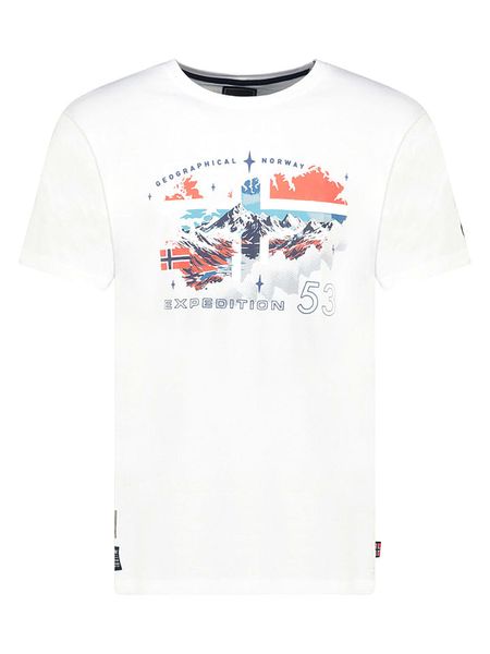 Geographical Norway Koszulka "Stone" w kolorze białym rozmiar: 3XL. Białe bezrękawniki Geographical Norway, xl, bez wzorów, z bawełny, bez kołnierzyka, bez ramiączek. Za 78.84 zł.