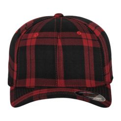 Tartanowa Czapka Z Daszkiem. Czarne czapki z daszkiem FLEXFIT, bez wzorów, z elastanu. Za 73.99 zł.