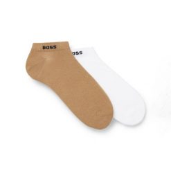 Zestaw 2 par niskich skarpet męskich BOSS. Brązowe skarpety Boss, bez wzorów. Za 59.99 zł.