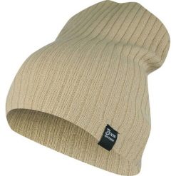 Czapka Beżowa Jesienno-Zimowa, Beanie, Krasnal, Rozciągliwa, w Prążki. Brązowe czapki zimowe Jarek, bez wzorów, ze splotem. Za 35.00 zł.