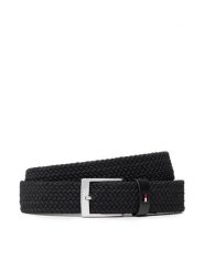 Tommy Hilfiger Pasek Męski Adan Elastic 3.5 AM0AM09406 Czarny. Czarne paski Tommy Hilfiger, bez wzorów, z materiału. Za 179.99 zł.