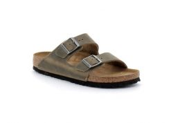 Unisex sandały Birkenstock Arizona Soft Footbed zielone wąskie 1019377. Zielone sandały Birkenstock, z materiału, bez zapięcia. Za 409.00 zł.
