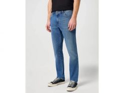 MESKIE SPODNIE WRANGLER TEXAS SLIM THE MARVERICK 112330696. Niebieskie spodnie materiałowe Wrangler, na co dzień, l, bez wzorów, z bawełny, klasyczne. Za 219.99 zł.