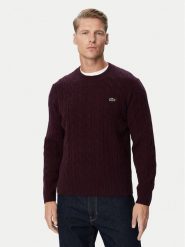 Lacoste Sweter AH2924 Bordowy Classic Fit. Czerwone swetry rozpinane LACOSTE, m, bez wzorów, z wełny, bez kołnierzyka, bez ramiączek. Za 615.99 zł.