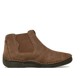 Sztyblety Josef Seibel. Brązowe sztyblety Josef Seibel, bez wzorów, bez obcasa, bez zapięcia. Za 399.99 zł.