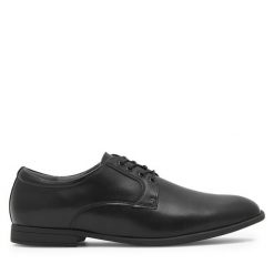 Półbuty Lanetti. Czarne eleganckie półbuty Lanetti, bez wzorów, bez obcasa, bez zapięcia. Za 119.99 zł.