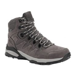 Buty trekkingowe męskie Jack Wolfskin Refugio Prime Texapore Mid. Szare buty turystyczne Jack Wolfskin, bez wzorów, z materiału, za kostkę, bez zapięcia, trekkingowe. Za 449.99 zł.
