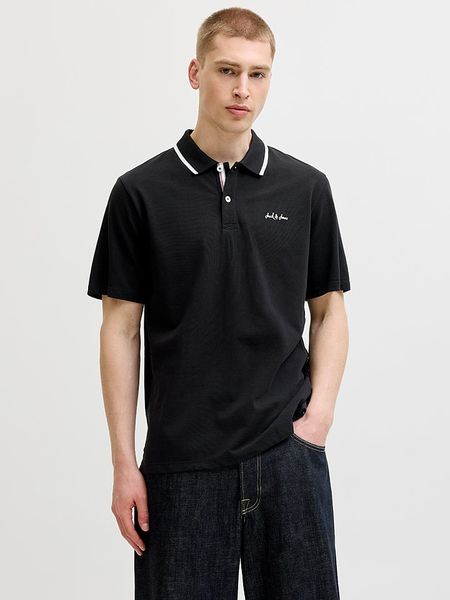 Jack & Jones Koszulka polo "Blaze" w kolorze czarnym rozmiar: S. Czarne koszulki polo Jack & Jones, s, bez wzorów, bez kołnierzyka, bez ramiączek. Za 81.95 zł.