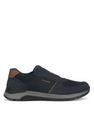 Rieker Półbuty 39652-14 Granatowy. Niebieskie eleganckie półbuty Rieker, bez wzorów, z syntetyku, bez obcasa, bez zapięcia. Za 419.99 zł.