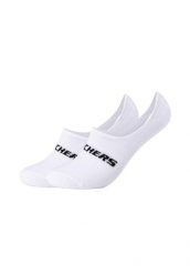 Skarpetki sportowe dla dorosłych 2PPK Mesh Ventilation Footies Socks. Białe skarpetki sportowe Skechers, bez wzorów, z bawełny. Za 29.99 zł.