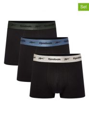 Reebok Bokserki (3 pary) "Adir" w kolorze czarnym rozmiar: M. Czarne bokserki Reebok, m, bez wzorów. Za 87.81 zł.