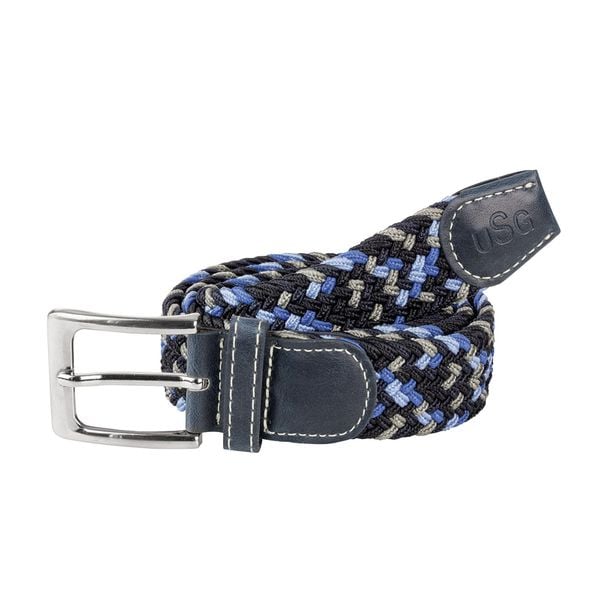 Elastyczny pleciony pasek USG Casual. Niebieskie paski USG, bez wzorów, casualowe. Za 103.00 zł.