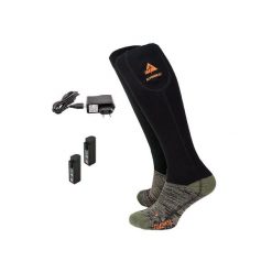 Skarpetki narciarskie podgrzewane Alpenheat Fire WoolSocks. Czarne skarpety ALPENHEAT, bez wzorów. Za 750.00 zł.