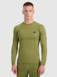 4F Bielizna termoaktywna bezszwowa (góra) męska - khaki L/XL. Brązowa bielizna termoaktywna 4F, na zimę, l, bez wzorów, ze skóry, bez ramiączek, trekkingowe. Za 149.99 zł.