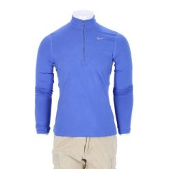 Second life - Męska niebieska bluza Dri-Fit - Jak nowy. Niebieskie bluzy bez kaptura Nike, l, bez wzorów, bez kaptura. Za 106.46 zł.