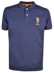 U.S. Polo Assn. Koszulka polo w kolorze granatowym rozmiar: M. Niebieskie koszulki polo U.S. Polo Assn., m, bez wzorów, z bawełny, bez kołnierzyka, bez ramiączek. Za 140.20 zł.