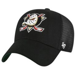 Czapka z daszkiem dla dorosłych 47 NHL Anaheim Ducks Branson Cap. Czarne czapki z daszkiem 47 Brand, bez wzorów, z bawełny. Za 99.99 zł.