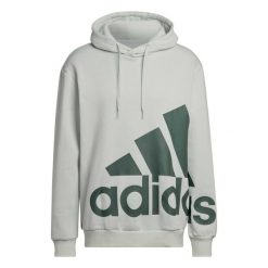 Bluza polarowa z logo adidas Essentials Giant. Zielone bluzy z kapturem Adidas, l, bez wzorów, z bawełny, z kapturem. Za 247.50 zł.