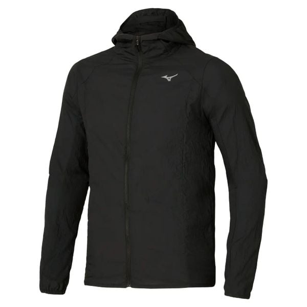 Kurtka z kapturem Mizuno Tech Light. Czarne kurtki Mizuno, m, bez wzorów, z kapturem. Za 449.99 zł.