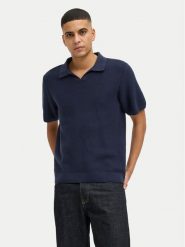 Jack&Jones Polo Ceaston 12273012 Granatowy Regular Fit. Niebieskie koszulki polo Jack&Jones, l, bez wzorów, z bawełny, bez kołnierzyka, bez ramiączek. Za 99.99 zł.