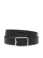 Emporio Armani Pasek EM007173 AF29133 Czarny. Czarne paski Emporio Armani, bez wzorów, ze skóry. Za 709.99 zł.