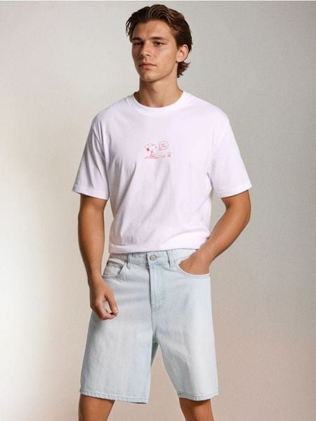 Szorty jeansowe loose - niebieski. Niebieskie krótkie spodenki sportowe Sinsay, l, bez wzorów, z jeansu. W wyprzedaży za 29.99 zł.