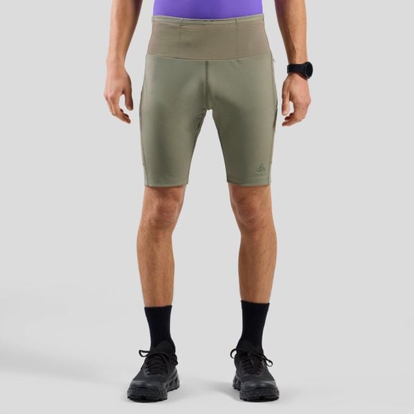 Spodenki męskie Odlo X-ALP TRAIL CARGO Tights short. Zielone bielizna termoaktywna ODLO, l, bez wzorów, z elastanu, bez ramiączek, do biegania. Za 220.99 zł.