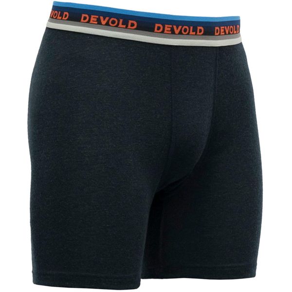 Bokserki termoaktywne Devold Lauparen Merino 190 Boxer. Niebieskie bielizna termoaktywna Devold, m, bez wzorów, z dzianiny, bez ramiączek, trekkingowe. Za 214.49 zł.