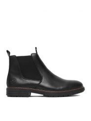 Rieker Botki CEO-33180-00 Czarny. Czarne botki sznurowane Rieker, bez wzorów, ze skóry, bez obcasa, bez zapięcia. Za 439.99 zł.