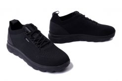 GEOX U15BYA 0006K C9997 black, półbuty męskie. Czarne eleganckie półbuty Geox, bez wzorów, bez obcasa, bez zapięcia. Za 375.92 zł.