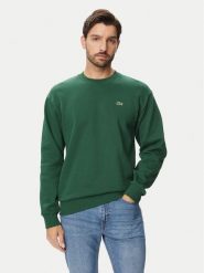 Lacoste Bluza SH8868 Zielony ciemny Regular Fit. Zielone bluzy LACOSTE, m, bez wzorów, z bawełny, bez kaptura. Za 579.99 zł.