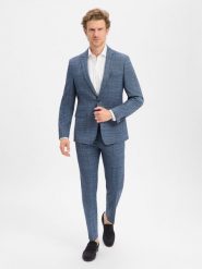 Andrew James Męski garnitur - Steven/Mitch Mężczyźni Modern Fit niebieski, 54. Niebieskie garnitury Andrew James, m, bez wzorów, z syntetyku. Za 799.95 zł.