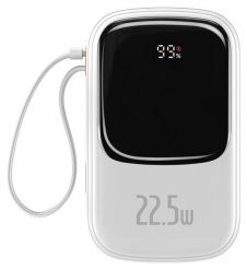 Baseus Qpow Pro z kablem USB-C USB-C USB 20000mAh 22.5W biały. Białe powerbanki . Za 119.90 zł.
