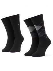 Tommy Hilfiger Skarpety długie 100001495 Czarny. Czarne skarpety Tommy Hilfiger, bez wzorów, z materiału. Za 54.99 zł.