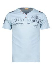 Geographical Norway Koszulka "Jantonio" w kolorze błękitnym rozmiar: M. Niebieskie bezrękawniki Geographical Norway, m, bez wzorów, z bawełny, bez kołnierzyka, bez ramiączek. Za 68.95 zł.