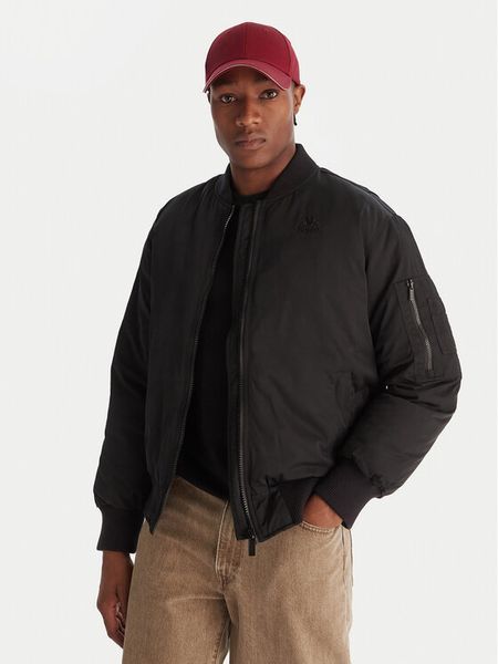 Kappa Kurtka bomber Opilio 311M7EW Czarny Regular Fit. Czarne kurtki Kappa, m, bez wzorów, z syntetyku, bez kaptura. Za 479.99 zł.