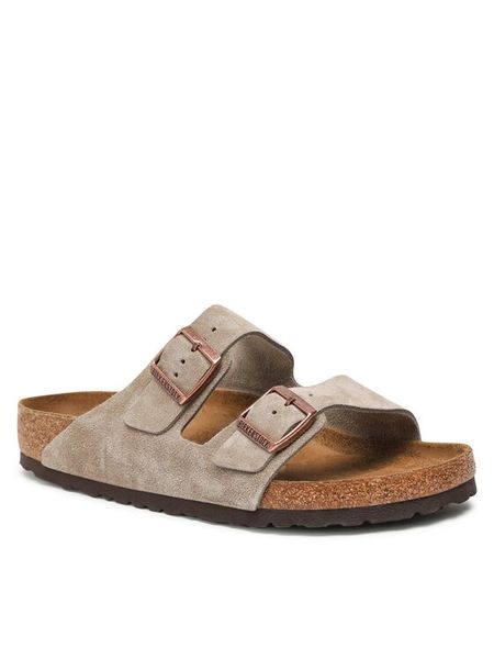 Birkenstock Klapki Arizona Bs 0051461 Szary. Szare klapki Birkenstock, ze skóry. Za 539.99 zł.