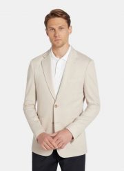 PAKO LORENTE - Beżowa marynarka z dzianiny. Brązowe garnitury Pako Lorente, na co dzień, m, bez wzorów, z dzianiny. Za 549.99 zł.