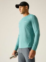Regatta Koszulka funkcyjna "Mindo" w kolorze turkusowym rozmiar: L. Niebieskie t-shirty sportowe Regatta, bez wzorów, z materiału, bez ramiączek, outdoorowe. Za 69.91 zł.