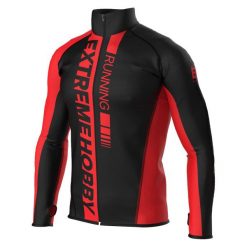 Bluza męska do biegania rozpinana EXTREME HOBBY DRAFT. Czerwone bluzy EXTREME HOBBY, na jesień, l, bez wzorów, z elastanu, bez kaptura. Za 219.00 zł.