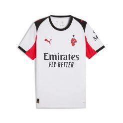 Puma Acm Wyjazdowa Koszulka Replika T-Shirt Dorosłych. Białe t-shirty sportowe Puma, bez wzorów, bez ramiączek, do piłki nożnej. Za 429.99 zł.