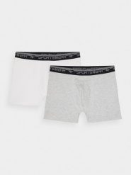 4F Bielizna bokserki (2-pack) męskie - białe M. Biała bokserki 4F, m, bez wzorów, z bawełny. W wyprzedaży za 49.99 zł.