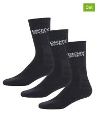 DKNY Skarpety (3 pary) w kolorze czarnym rozmiar: 40-45. Czarne skarpety DKNY, bez wzorów. Za 32.95 zł.