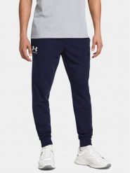 Under Armour Spodnie dresowe Ua Rival Terry Jogger 1380843-410 Granatowy Fitted Fit. Niebieskie joggery i bojówki Under Armour, m, bez wzorów, z bawełny, sportowe. Za 199.99 zł.